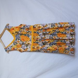 Isaac Mizrahi dress floral lined cotton v-neck 12